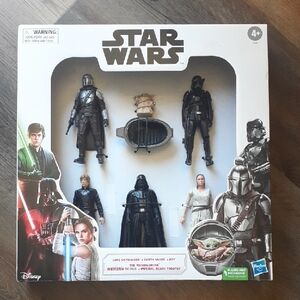 Star Wars Figure Collection with Black and Gray Outfits